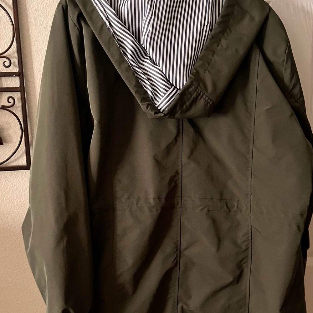 Bloggerlove Stylish Olive Green Rain Coat for Women - Picture 4 of 7